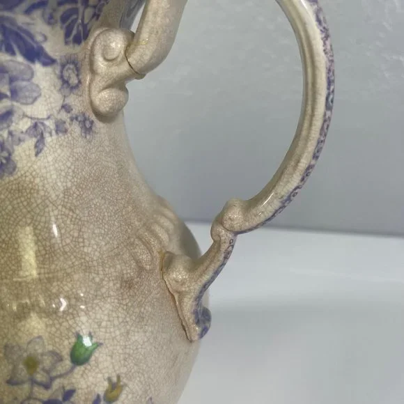 VTG Copeland SPODE Mayflower Coffee or Tea Pot Lavender British Flowers Damaged - Picture 7 of 10